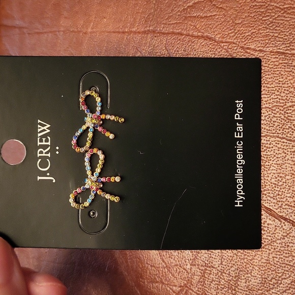 J. Crew Jewelry - RAINBOW Rhinestone🌈 BOW EARRINGS From J. Crew! NWT!